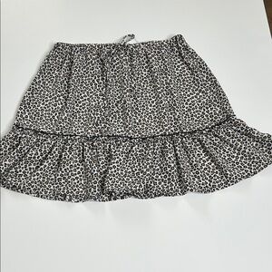 Leopard Print Ruffle Skirt